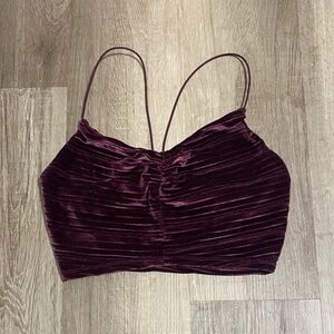 Wild Fable Velvet Camisole Crop Top - Maroon